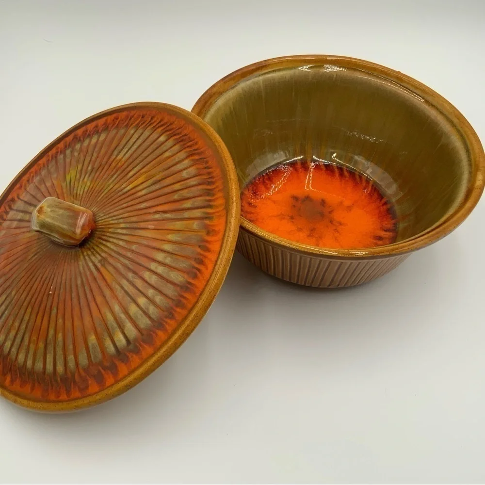 MCM CALIFORNIA POTTERY COVERED Casserole BOWL DISH #128